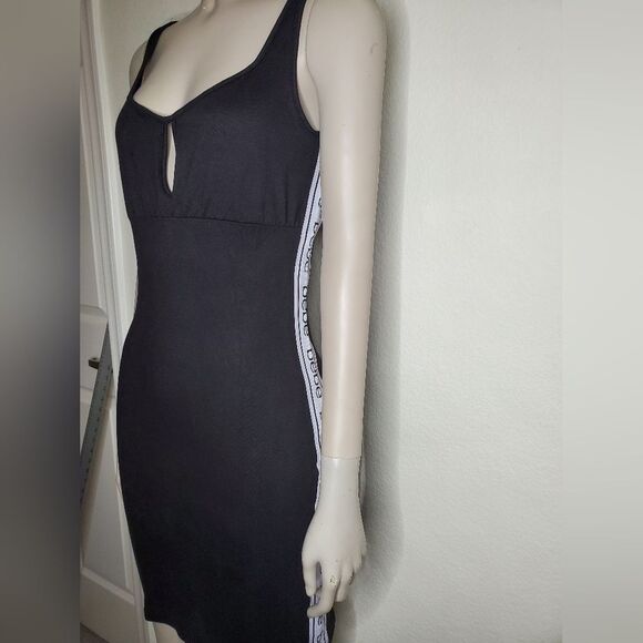 Bebe Black Sleeveless Dress with Keyhole front,  Bebe Logo on the sides - NWT - Picture 3 of 11